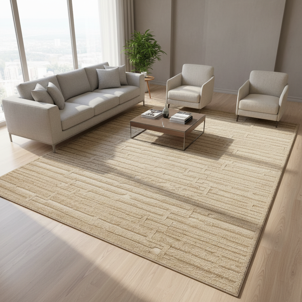 Chiara Geometric Patterned Carpet Rug (200 × 290 cm, Brown) KBORIE147