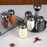 7pcs Rotating Spice Jars Set