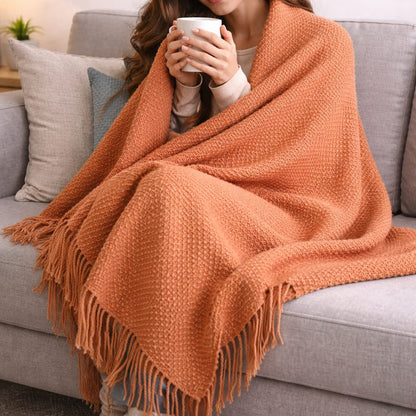 Decorative Knitted Throw Blanket