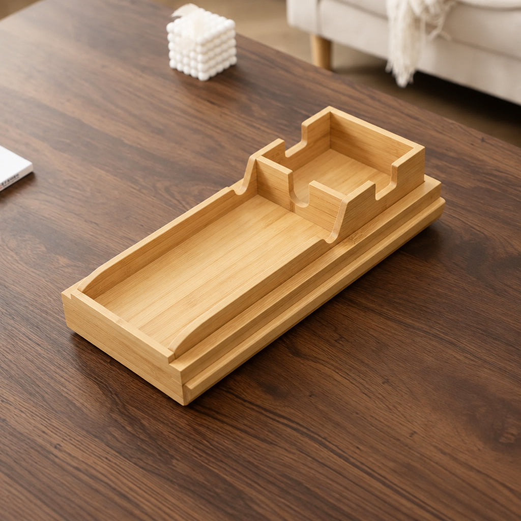 Foldable Bamboo Sofa Armrest Organiser