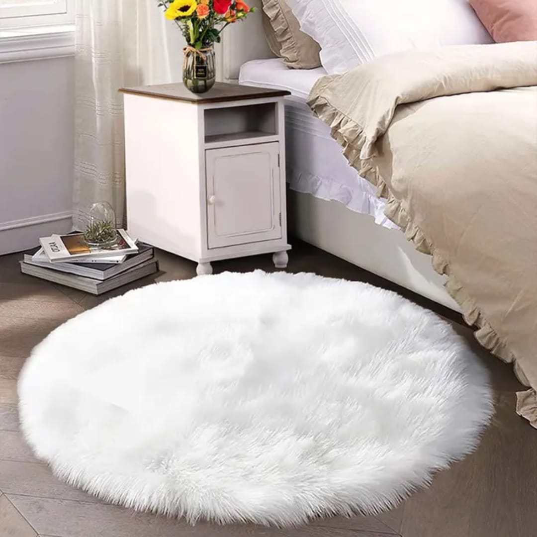 Fluffy Shaggy Bedside Carpet 100CM