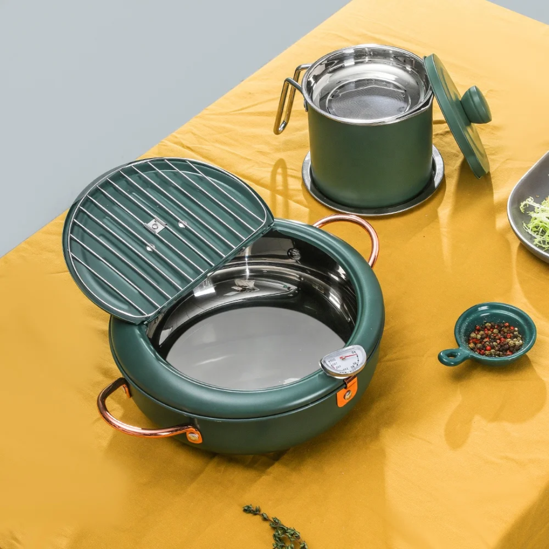 Nordic Green Frying Pot