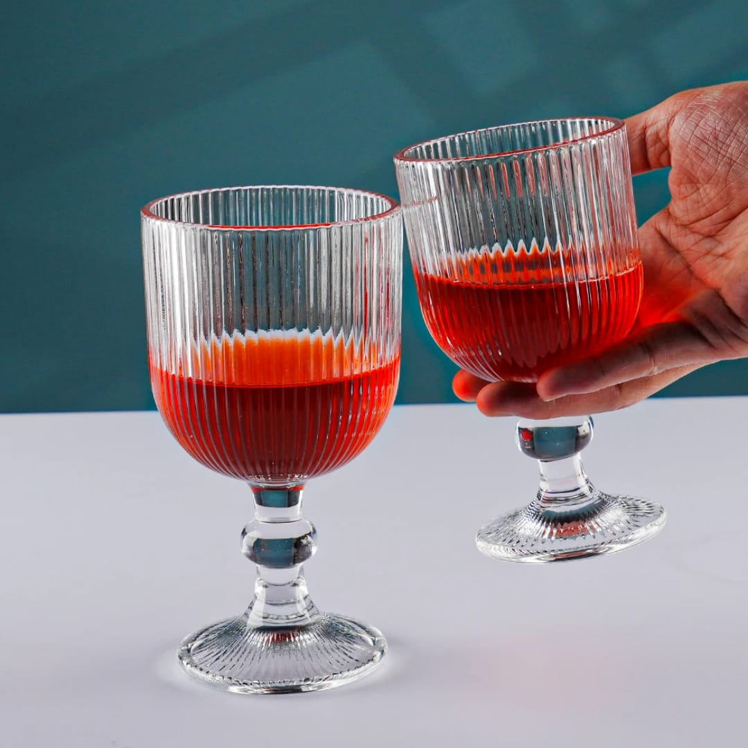 Long Exquisite Ribbed Glass