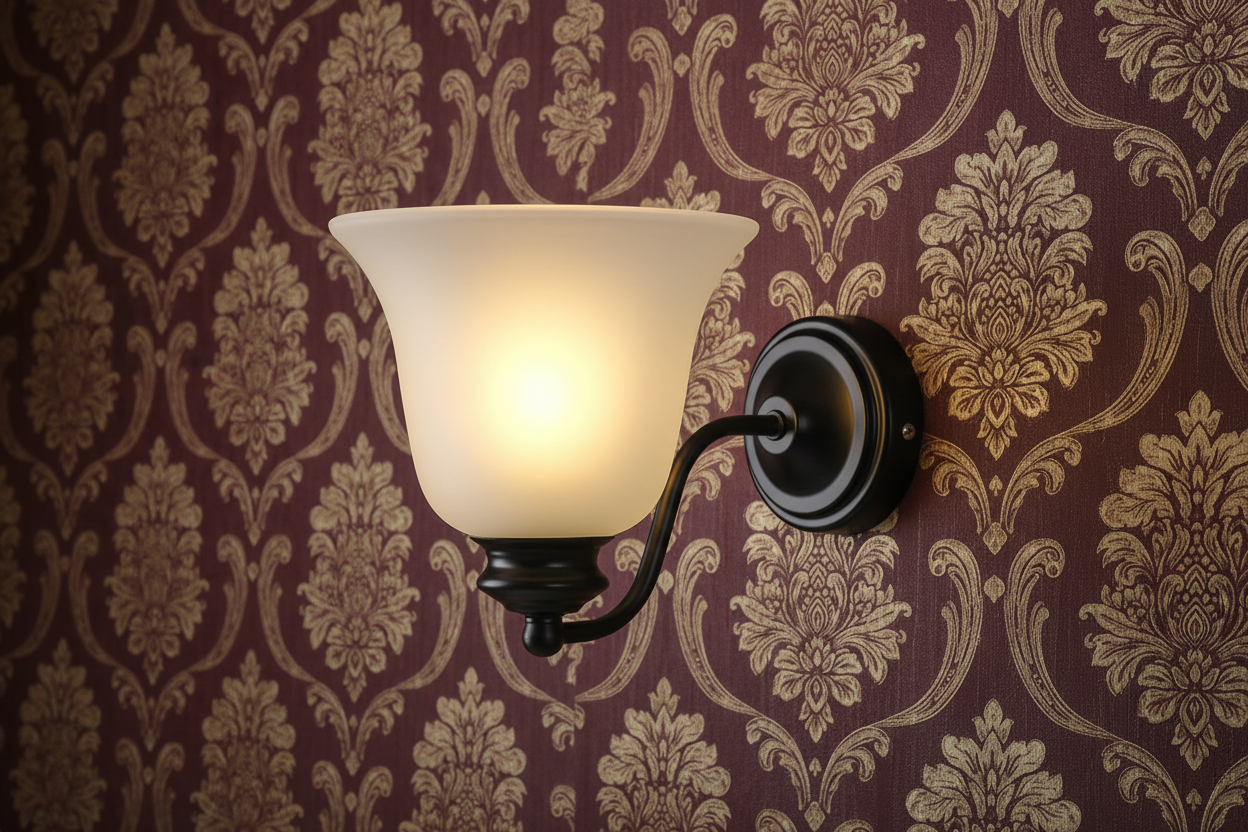 Black Curved Arm Wall Light With Frosted Glass Shade-PL 1145-01-BK