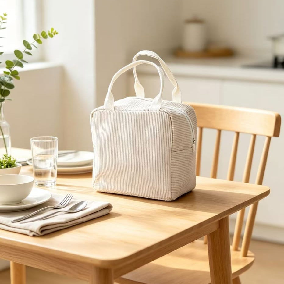 Corduroy Insulated Lunch Bag