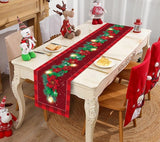 Christmas Santa Snowflake Table Runner