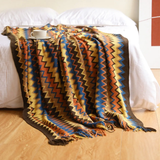 Bohemian Knitted Throw Blanket