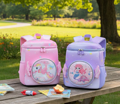 Girls’ cartoon-themed school bag with spacious compartments and comfortable straps