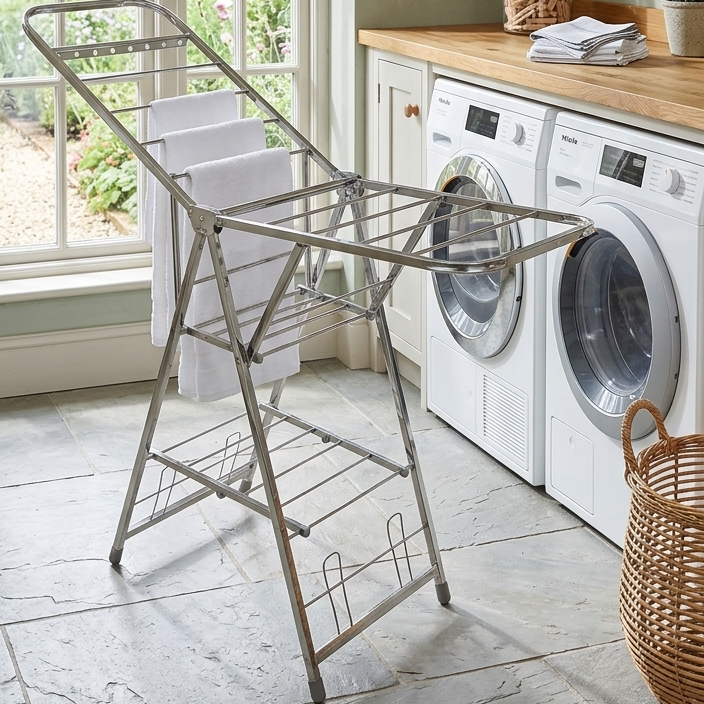Movable Foldable Laundry Drying Rack