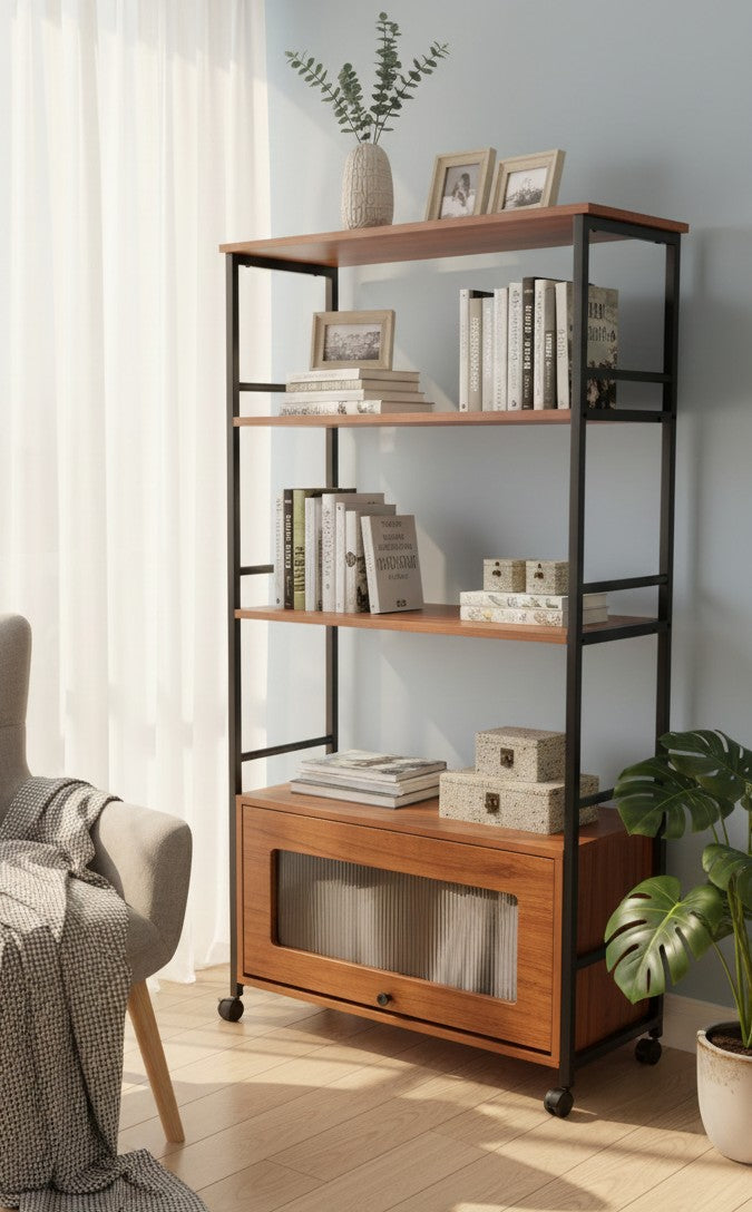 Multipurpose cabinet made of wood and metal