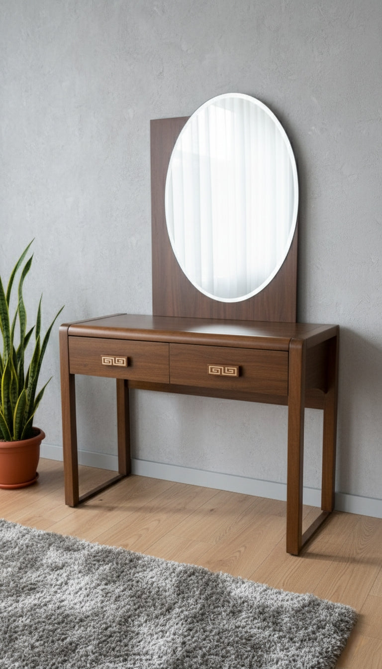 Wooden Dressing Table With Mirror