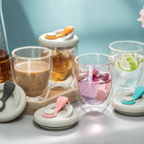 Double Wall Glass Cup With Airtight Lid