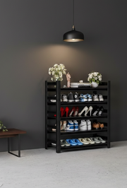 5-Layer Metallic Shoe Rack