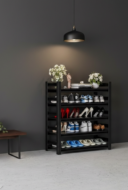 5-Layer Metallic Shoe Rack