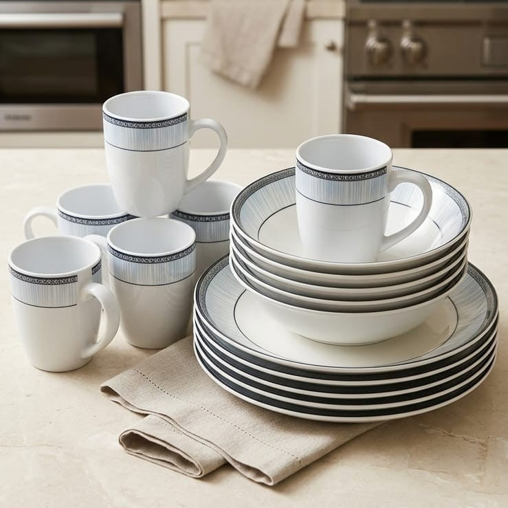 18pc Mesh Ceramic Dinner Set