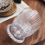 Ribbed Glasses with Gold Rim