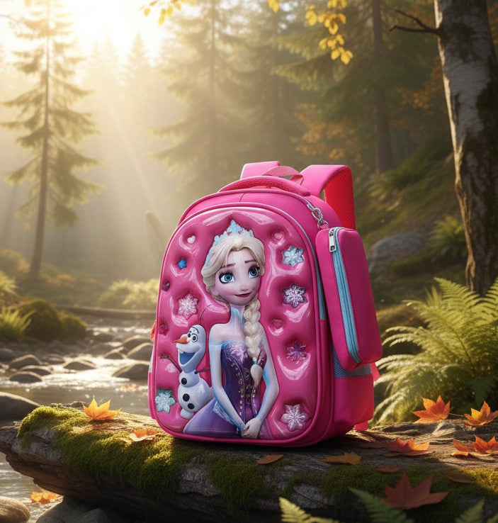 Cartoon Themed School Bag with Pencil Pouch
