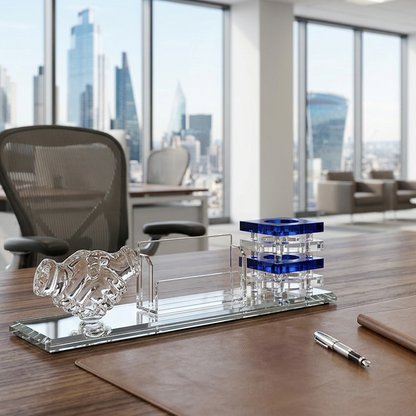 Small crystal pen holder luxury desk organizer for pens and office stationery storage