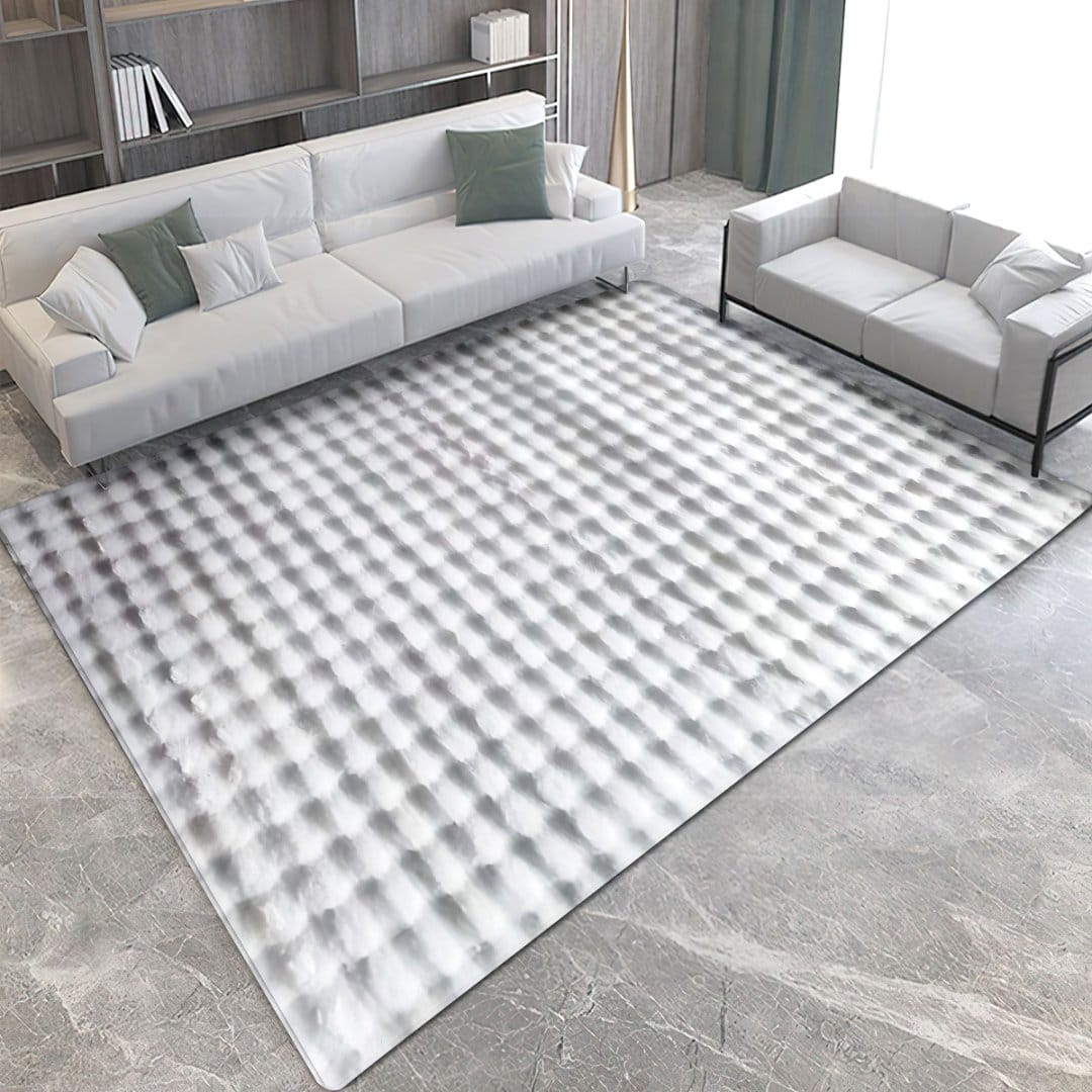 Soft faux carpet measuring 5×8 feet in a modern design.