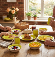 16 Pieces Ceramic dinner set with plates, bowls, and mugs