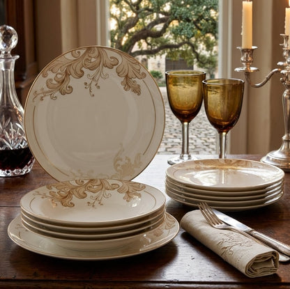 6pcs Bone China Round Soup Plates 8 Inch