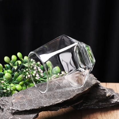 6Pcs Clear Hexagon Whiskey Glasses