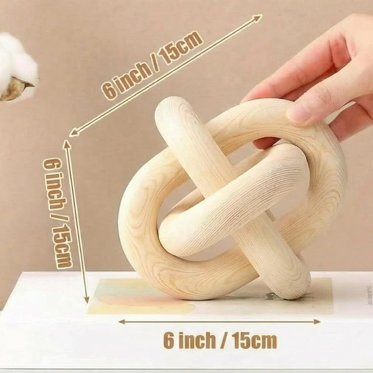 Interlocking Sculpture Wooden Knot Decor