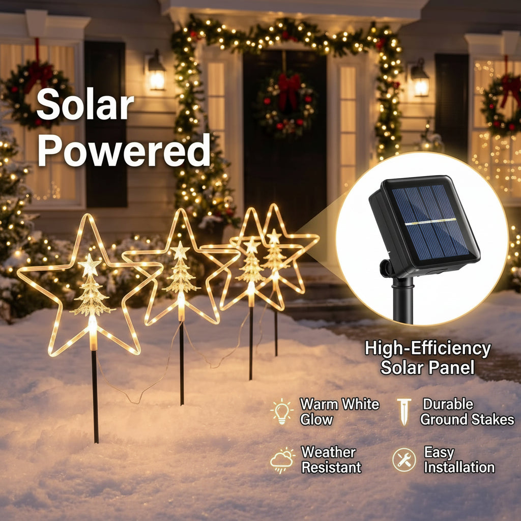 Solar Christmas Garden Pathway Lights Outdoor