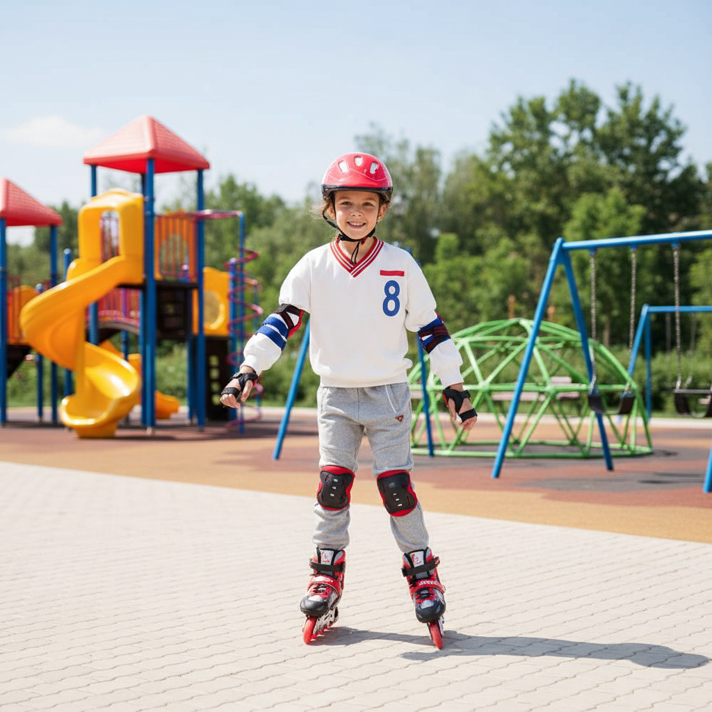 Adjustable Inline Skates Set with Helmet and Protective Guards Large 39–43