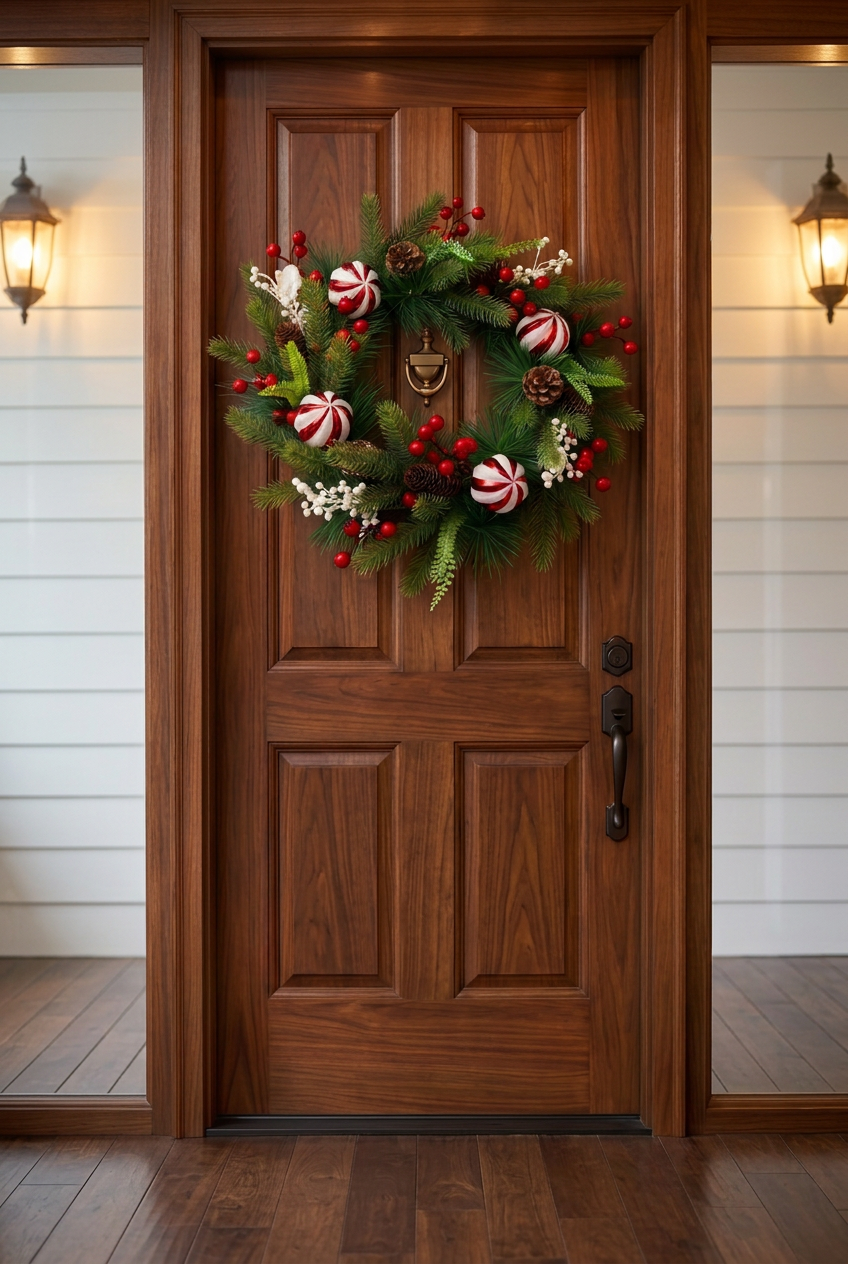 32cm Front Door Christmas Wreath Decoration