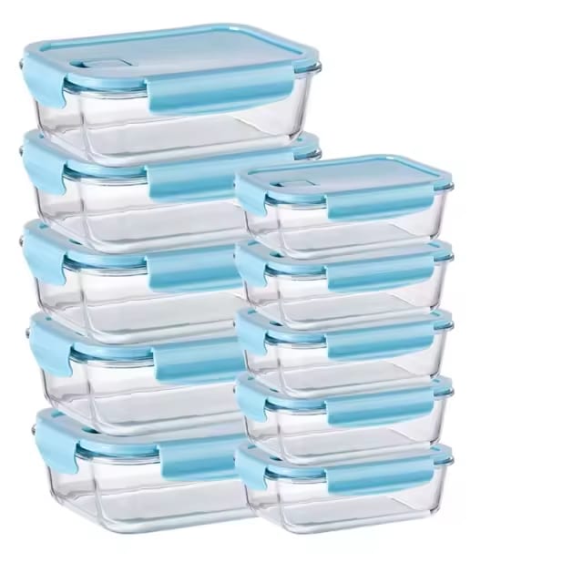 10PC Food Grade Glass Lunch Box Set