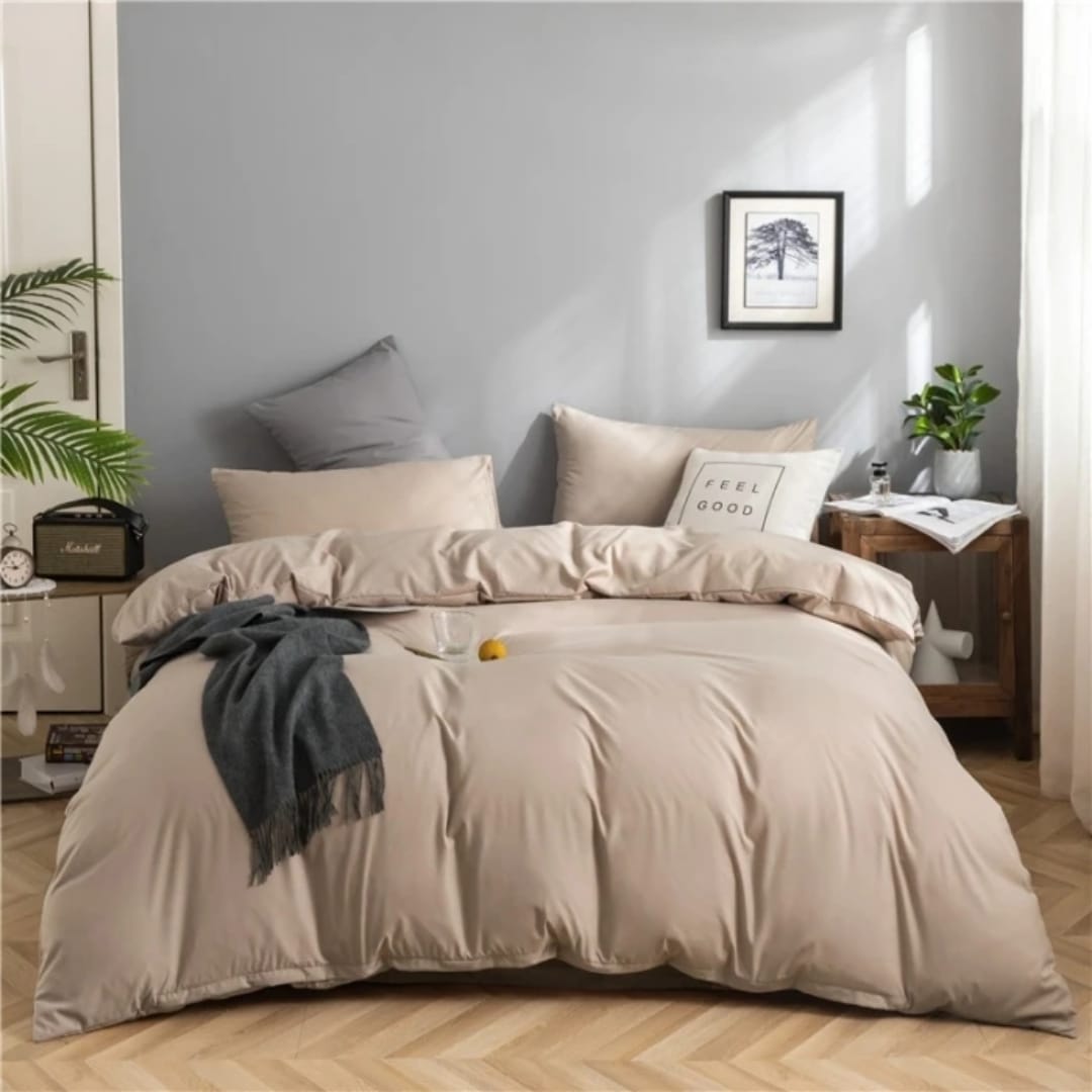 6pcs pure cotton duvet cover set 7x8 with fitted sheet and four pillowcases, soft bedding set