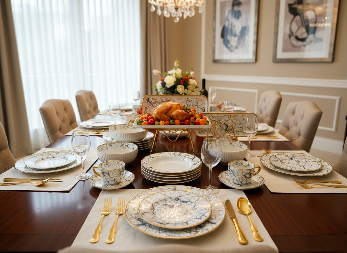 32 Pcs Elegant Porcelain Dinner Set