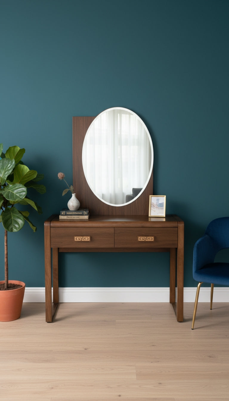 Wooden Dressing Table With Mirror