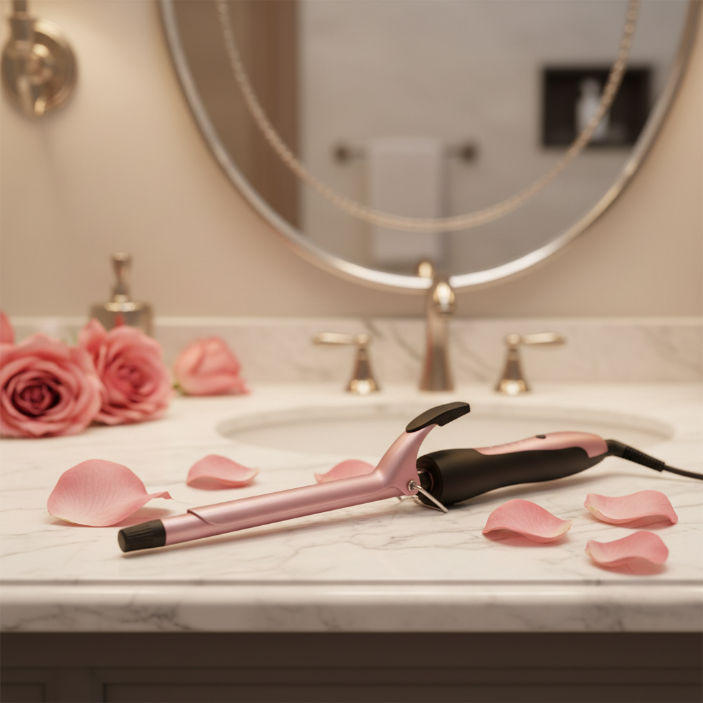 Electric ceramic hair curler with 9 temperature settings and European standard clip.