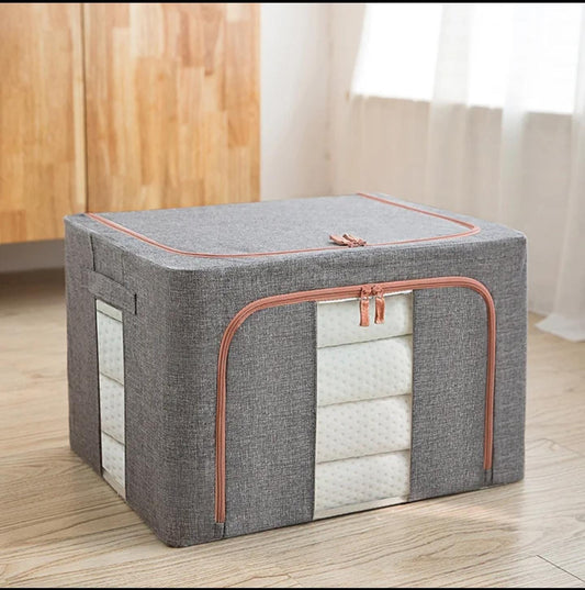 120-Litres Heavy-duty storage organizer with zipper for storing duvets, clothes, blankets, and household items