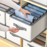 8-Grid Jeans Compartment Storage Box With Mesh Drawer