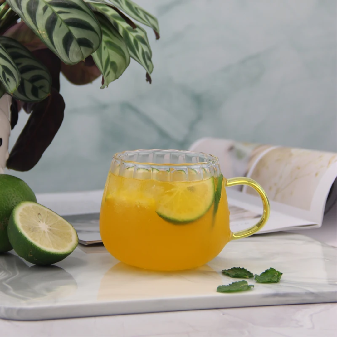 Stripped Pumpkin Shape Borosilicate Cups – 2pcs Set