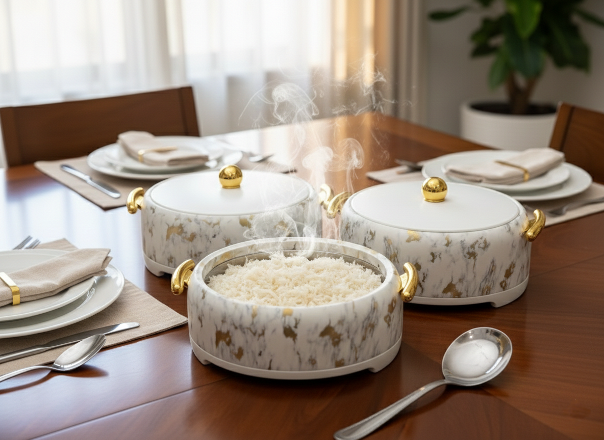 3pcs Gold Marble Pattern Hotpots Set