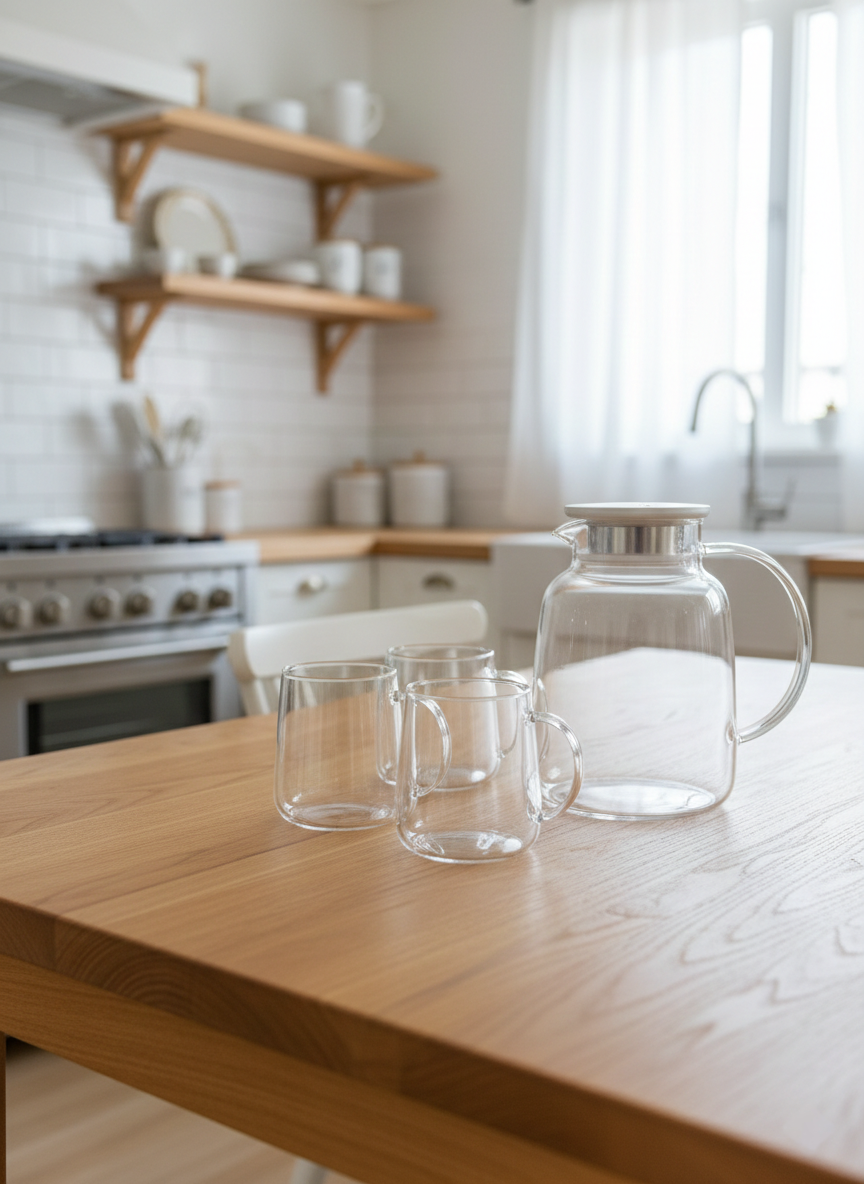 5-Piece Glass Teapot And Cups Set