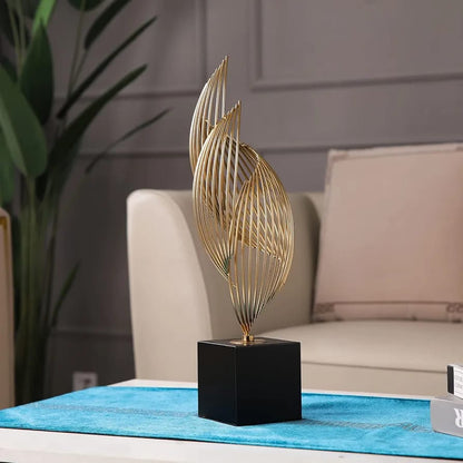 Gold Metal Sculpture – Elegant Tabletop Decor