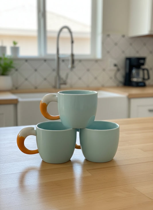 Set of 6 swan-shaped mugs, each with 370 mL capacity.