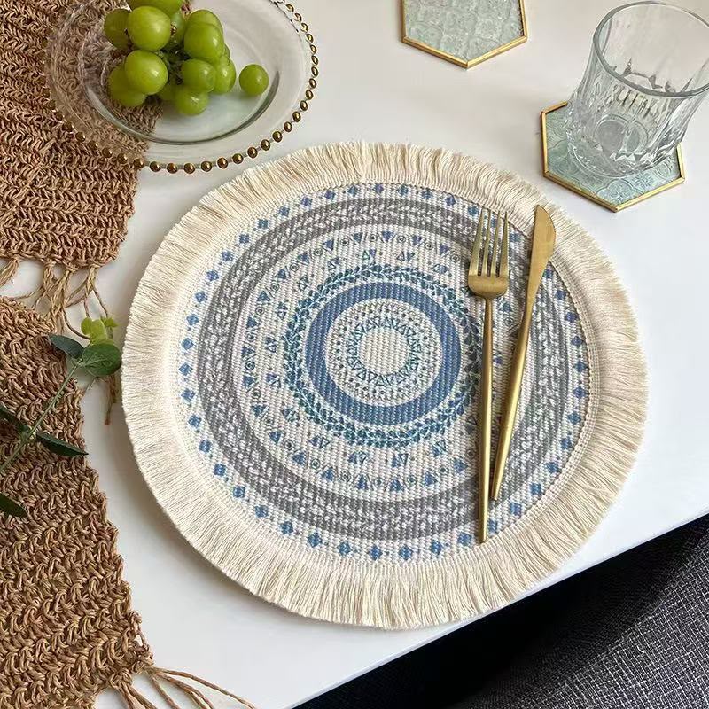 6 Piece Boho Round Woven Placemats