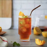 6 Pcs  Ribbed Crystal Glass