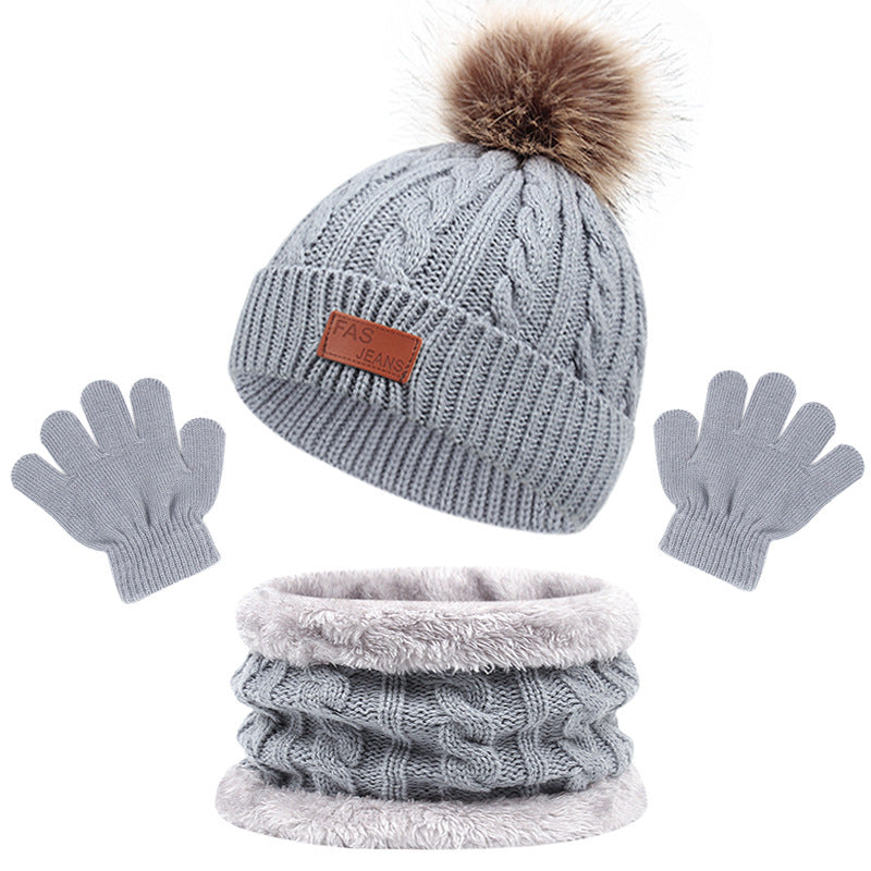 3-in-1 Winter Kids Beanies Hat, Scarf & Gloves Set