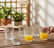 Ribbed glass cup 300ml