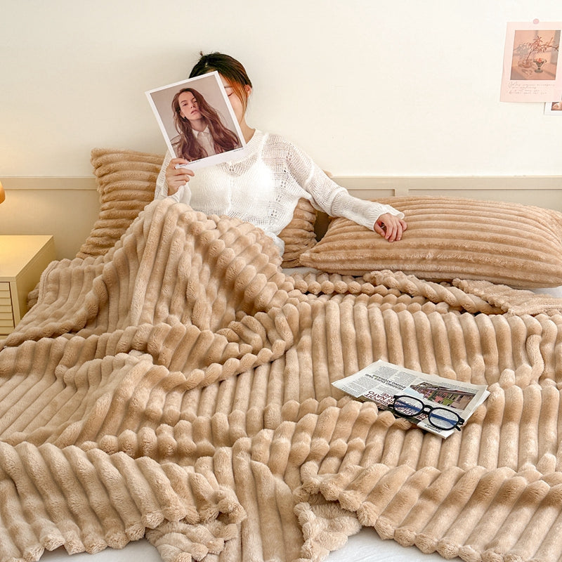 Heavy warm fleece throw blanket size 6×6 for cozy home use