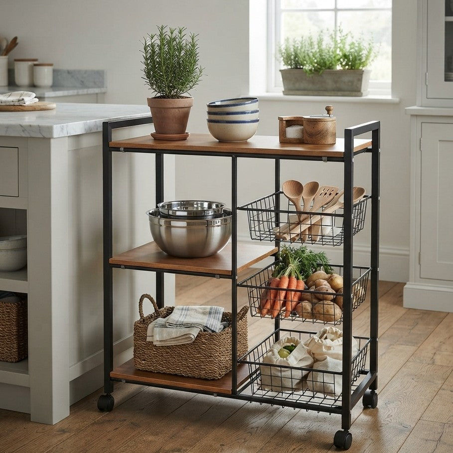 4 Layer Kitchen Storage Rack with Wheels