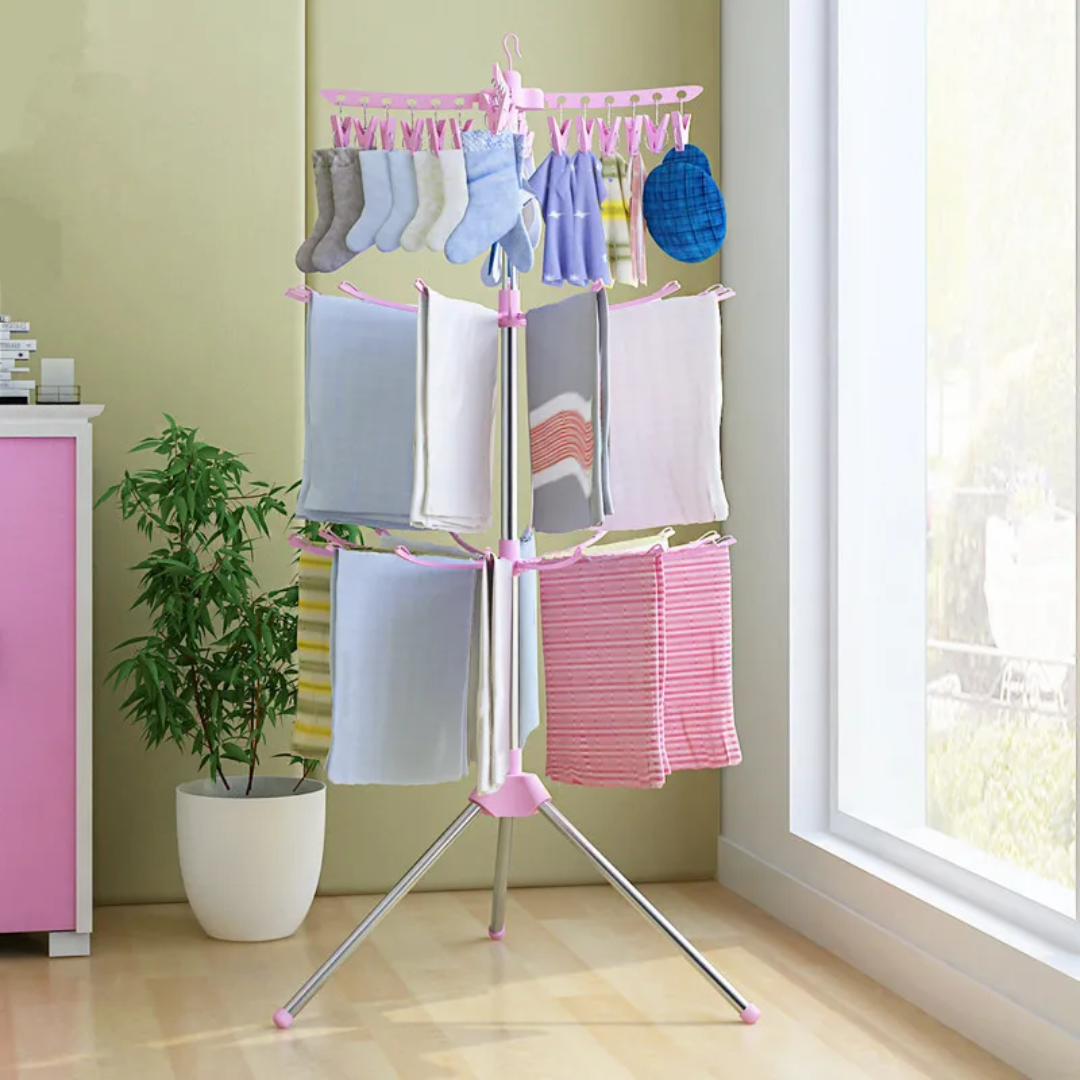 Laundry 3 Layer Metallic Dryer Stand