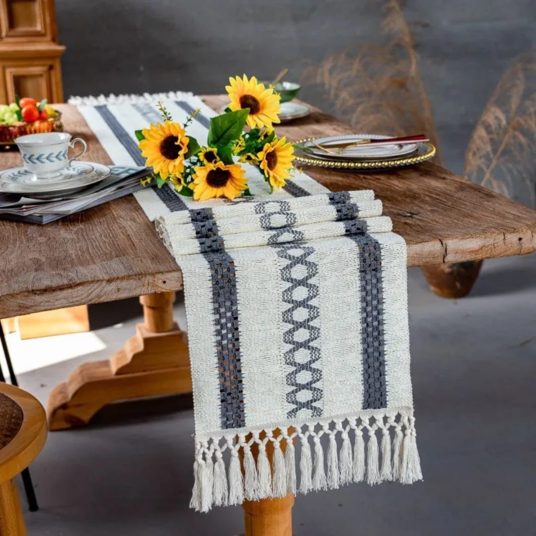 Bohemian Style Table Runner with Tassels